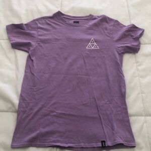 Lavender HUF T-shirt with triangle design on front and back 100% cotton unisex